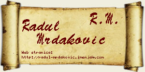 Radul Mrdaković vizit kartica